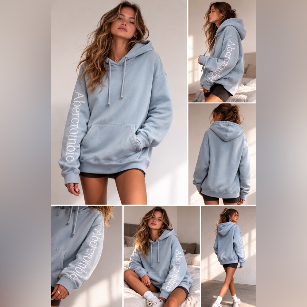 Abercrombie & Fitch Soft A&F Collection Unisex Blue Hoodie Size M